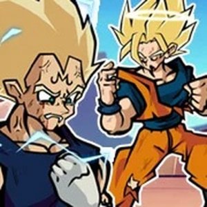 FNF: Llamao de EmergenZia &ndash; Goku vs Sad Majin Vegeta Online Rhythm Game Arcade Game