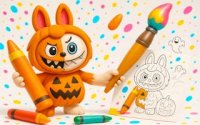 Halloween Labubu Coloring & Drawing Game for Kids
